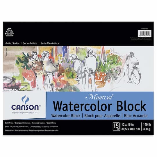 Canson® Montval® Artist Series Watercolor Block in White | 12" x 16" | Michaels®